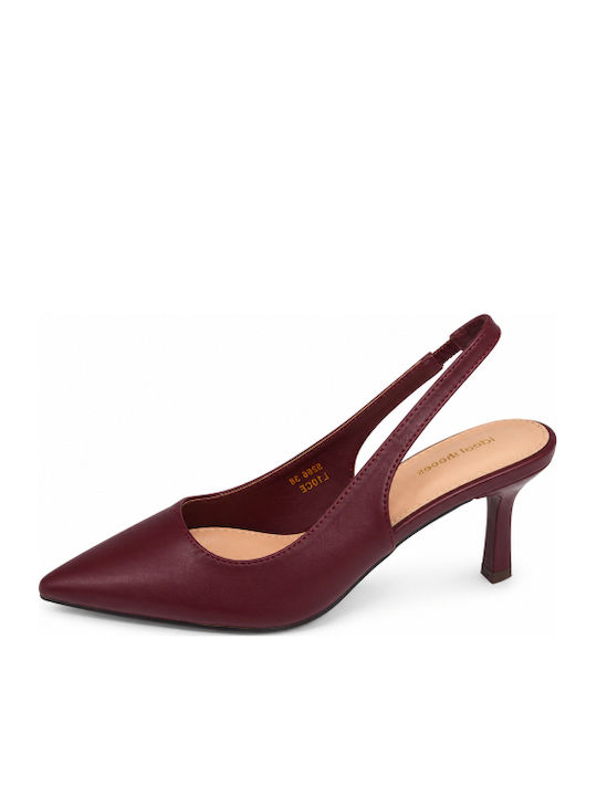 Spitze Zehen Burgundische Pumps mit Mittlerem Absatz