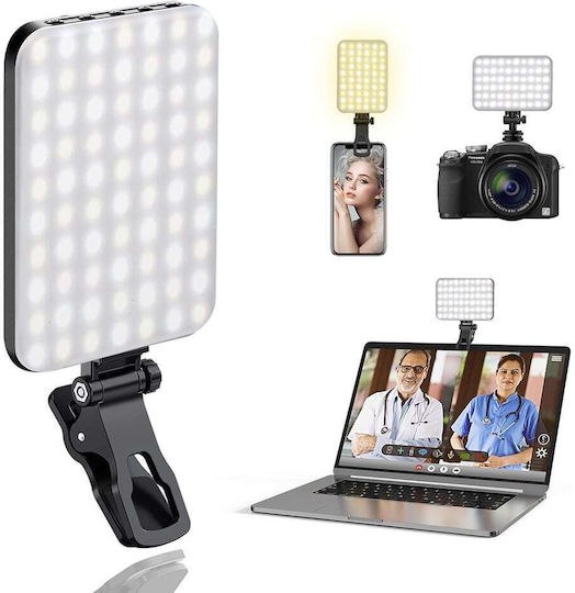 Yesido Selfie Ringlicht Dh12 Usb-c 3000mah 6w 120 LEDs Clip-on Design Schwarz