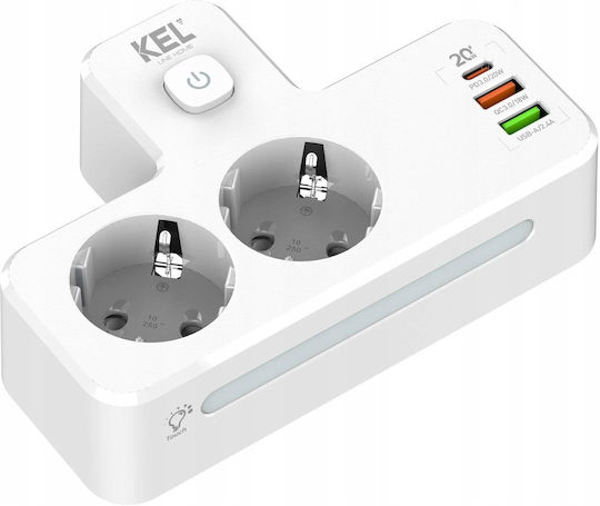 Plastrol Power Strip with USB-A and Switch
