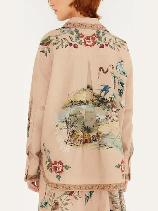 Farm Rio Long Sleeve Women's Shirt Soft Pink