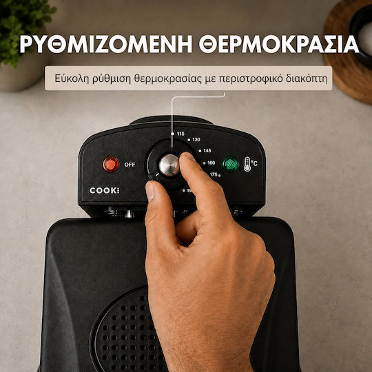 COOK-IT Friteuză 3 l Roșie