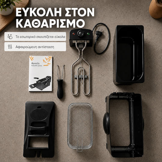 COOK-IT Friteuză 3 l Roșie
