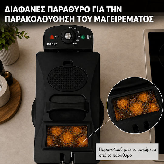 COOK-IT Friteuză 3 l Roșie