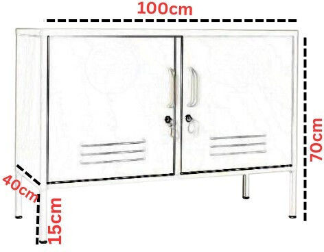 Sideboard Color from Metal Pastel Green 100x40x70cm