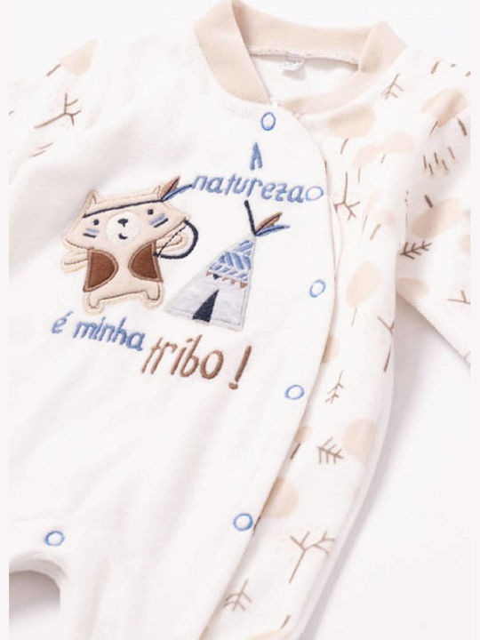 Evita Set Onesie with Cap Velvet White