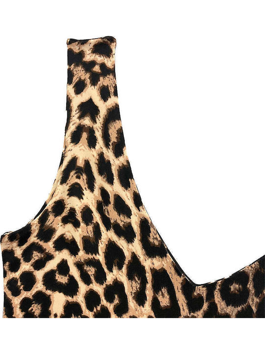 Дамски Бодита Еластични Тънки Презрамки Animal Print Леопард Gk-66918 Дамски Бодита Еластични Тънки Презрамки Animal Print Леопард Gk-66918
