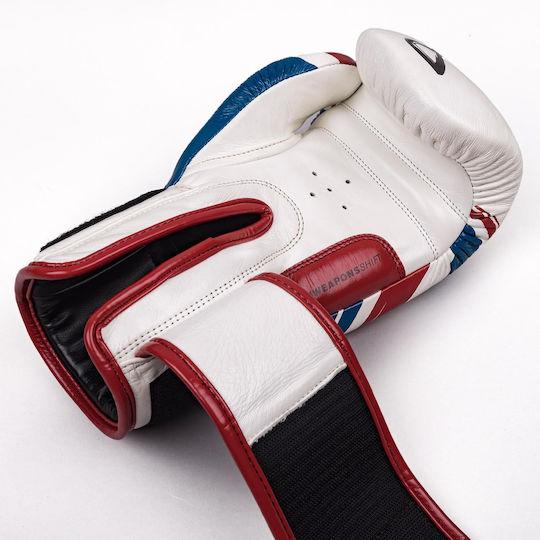 8 Weapons Boxing Gloves Leather Competition White