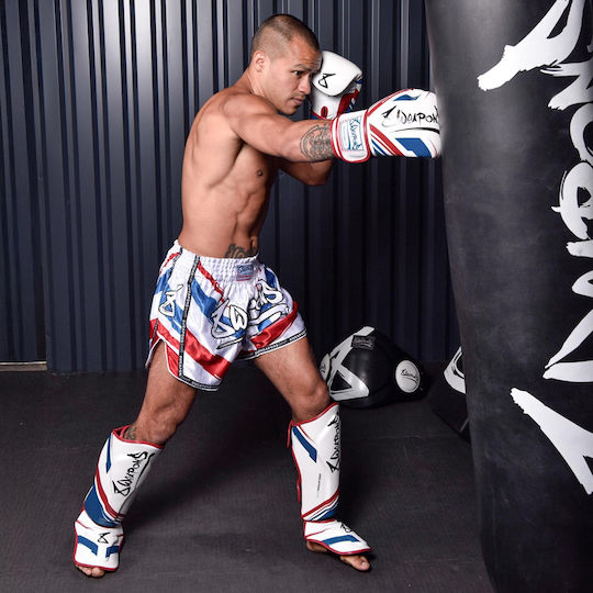 8 Weapons Boxing Gloves Leather Competition White