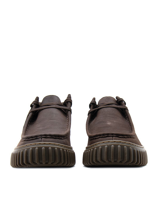 Clarks Torhill Hi Ghete bărbătești din piele Maro