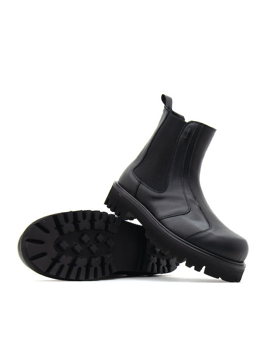Leder Chelsea Herrenstiefel Schwarz