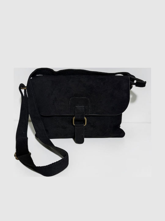 Women's Shoulder Crossbody Suede Black Bag