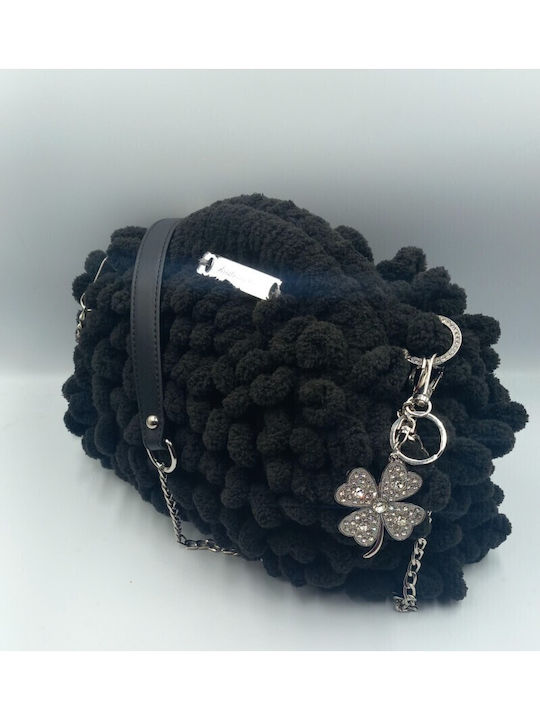 Knitted Women's Shoulder Bag Black