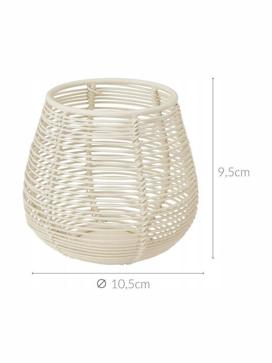 Home&Styling Collection Кандилник за Ресо Металик в Бял Цвят 10x9.5x9см