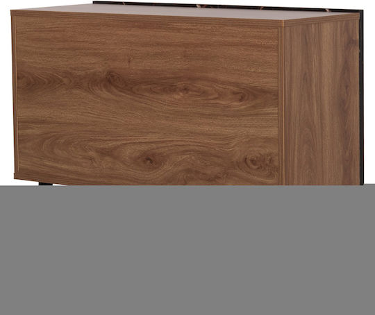 Hallway Furniture Walnut-Black Marble 80x31.5x52cm