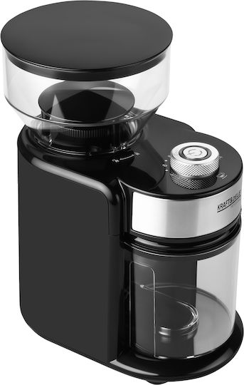 Kraft & Dele Râșniță Electrică de Cafea 300W cu Capacitate de 240gr și 14 Nivele de Măcinare Neagră