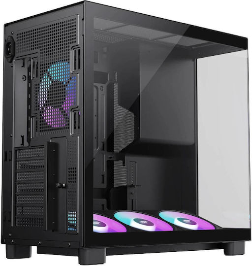 GameMax NEX C53 BK Gaming Midi Tower Computer Case with Side Window and ARGB Lighting Black