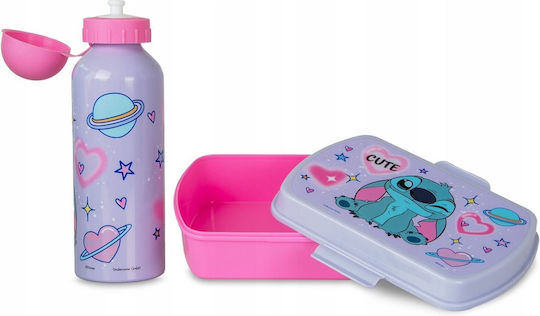 Kunststoff Kinderlebensmittelbehälter Abendessen-Set Stitch 1 Liter Flieder 10 x 10 x 10 cm