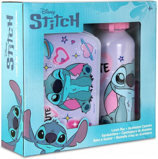 Kunststoff Kinderlebensmittelbehälter Abendessen-Set Stitch 1 Liter Flieder 10 x 10 x 10 cm
