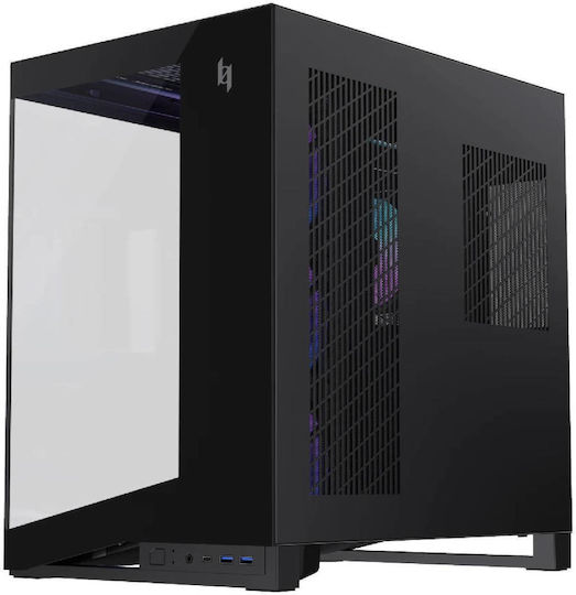 GameMax NEX C56 BK Gaming Midi Tower Computer Case with Side Window and ARGB Lighting Black