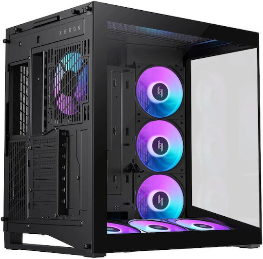 GameMax NEX C56 BK Gaming Midi Tower Computer Case with Side Window and ARGB Lighting Black