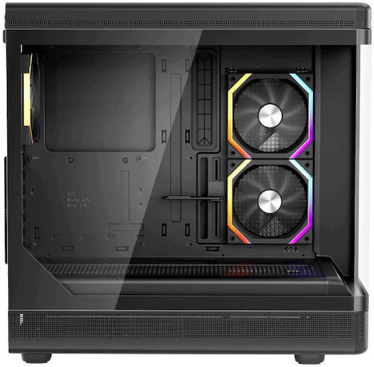 1STPLAYER PB8 Schwarzes Gaming Midi-Turm Computergehäuse mit Seitenfenster und ARGB-Beleuchtung