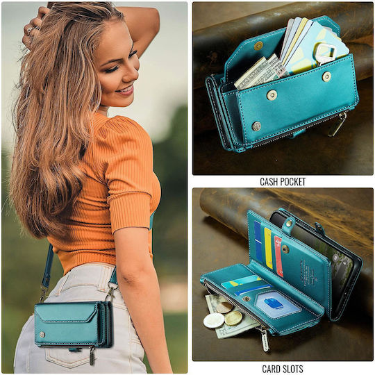 Caseme C36 Google Pixel 10a Card Slots Zipper Wallet Leather Case Green