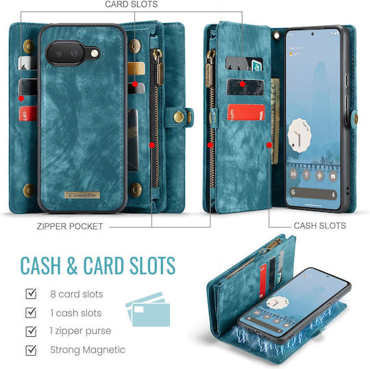 Caseme 008 Google Pixel 9a Wallet Case Detachable Silicone Case Blue