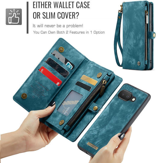 Caseme 008 Google Pixel 9a Wallet Case Detachable Silicone Case Blue