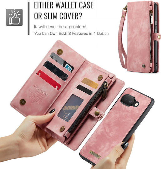 Caseme 008 Google Pixel 9a Wallet Case Detachable Silicone Case Pink