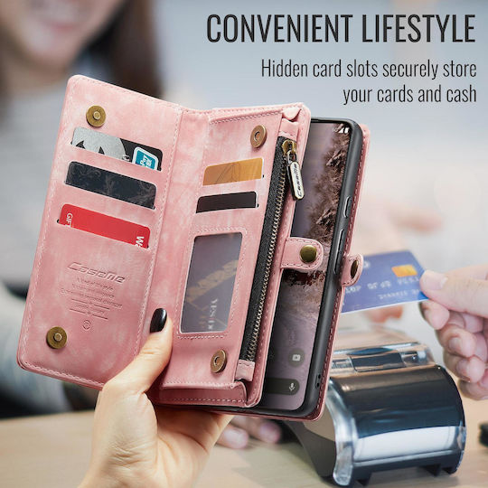 Caseme 008 Google Pixel 9a Wallet Case Detachable Silicone Case Pink