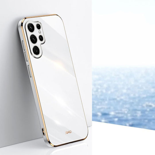 Xinli Straight Silicone Case White Samsung Galaxy S22 Ultra