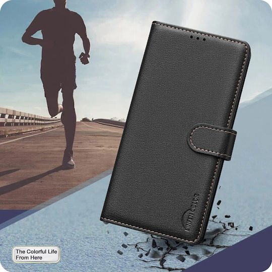 Honor 600 Lite 5g Binfen Color Bf32 Flip Synthetic Leather Pu Tpu Black Rfid Wallet Stand Mobile Phone Case