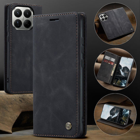 Caseme 013 Xiaomi 17t 5g Retro Leather Book Case Black