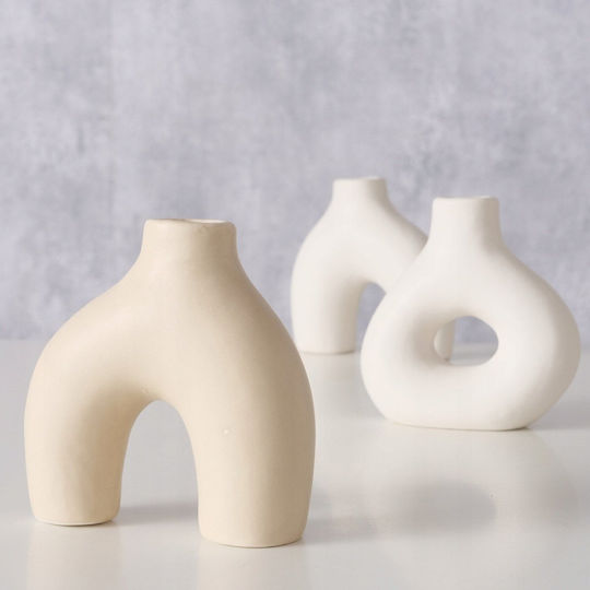 Boltze Set Ceramic Vases H10cm 3pcs