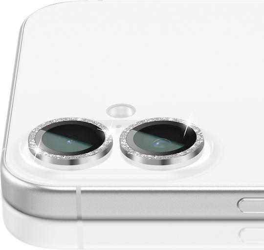 Zanaé Glitter Tempered Glass Camera Lens Protector Iphone 16 Plus Silver