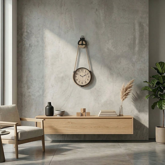 Edaxo Metallic Beige Wall Clock Ø27cm