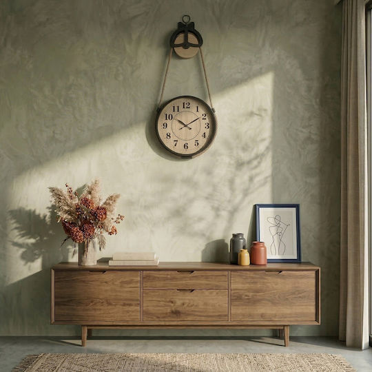 Edaxo Metallic Beige Wall Clock Ø27cm