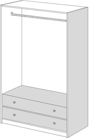 Economy Doppeltür Kleiderschrank Latte 90x60x180cm