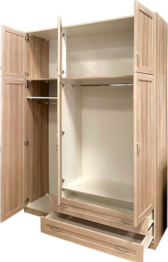 Dulap Ușă Triplă Cu Loft Culoare Miere 152x60x233cm