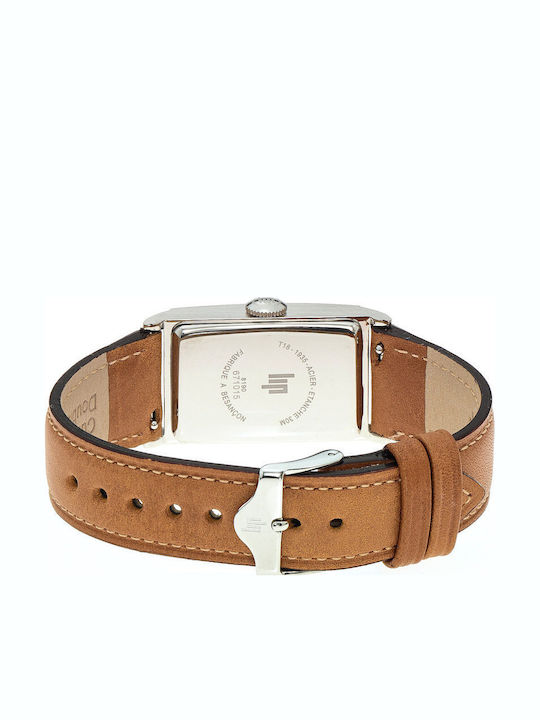 Lip Watches Churchill Herrenuhr 21.2mm Batterie mit Braun Lederarmband Lip Watches Churchill Herrenuhr 21.2mm Batterie mit Braun Lederarmband