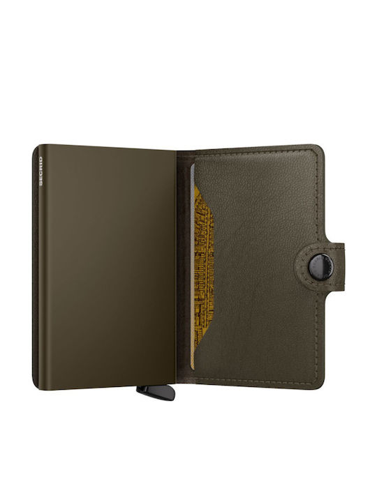 Premium Miniwallet Leather Men's Wallet with RFID Khaki