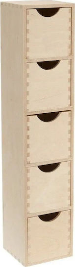 Zeller Wooden Desktop Drawer 5 Compartments 13x12x60cm Beige
