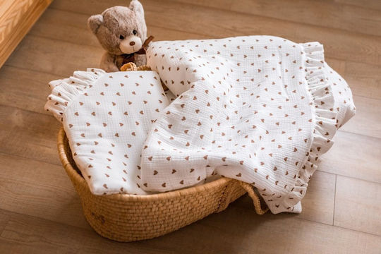 Pulp Bamboo Muslin Baby Bamboo Blanket 80x100cm Hearts Pulp Bamboo Muslin Baby Bamboo Blanket 80x100cm Hearts