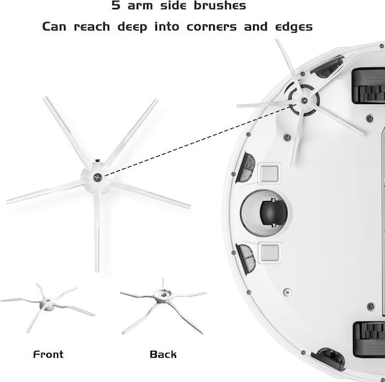 Ανταλλακτικό Πλαϊνό Βουρτσάκι Μαύρο 2 Τμχ Roborock S5 Max S6 S6 Pure S6 Maxv E4 E5 S7 S7 Maxv Q7 Q7