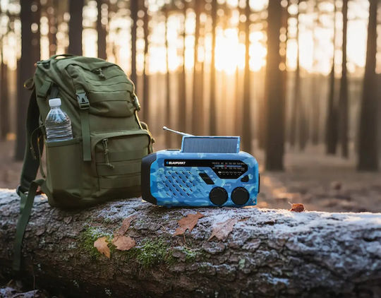 Blaupunkt 1386777 Retro Handheld Radio Solar mit USB Blau