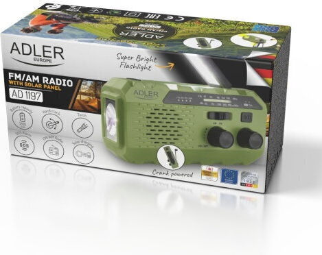 Adler AD 1197 Radio Portabil Solar Verde