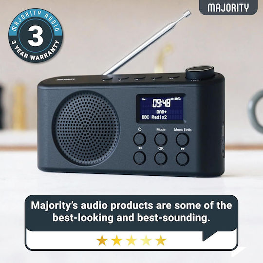 Majority Majority Tragbares Radio Wiederaufladbar DAB+ mit Bluetooth