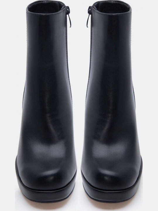 Ghete Dama Ankle Boots cu Toc Înalt Negre