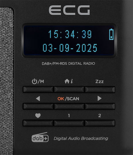 ECG Radio portabil reîncărcabil DAB+ cu Bluetooth și USB Negru