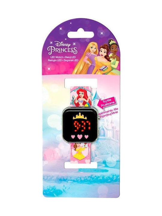 Disney Princess Princess Дигитален Детски Часовник 35mm Многоцветен с Силиконова Каишка